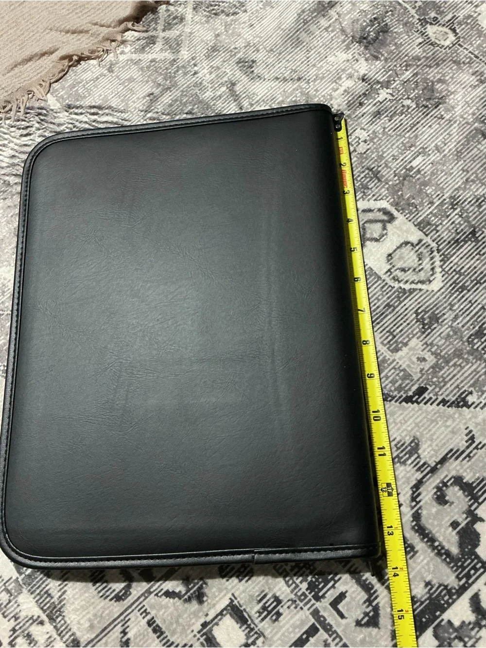 Black Zippered Padfolio Organizer with Calculator
